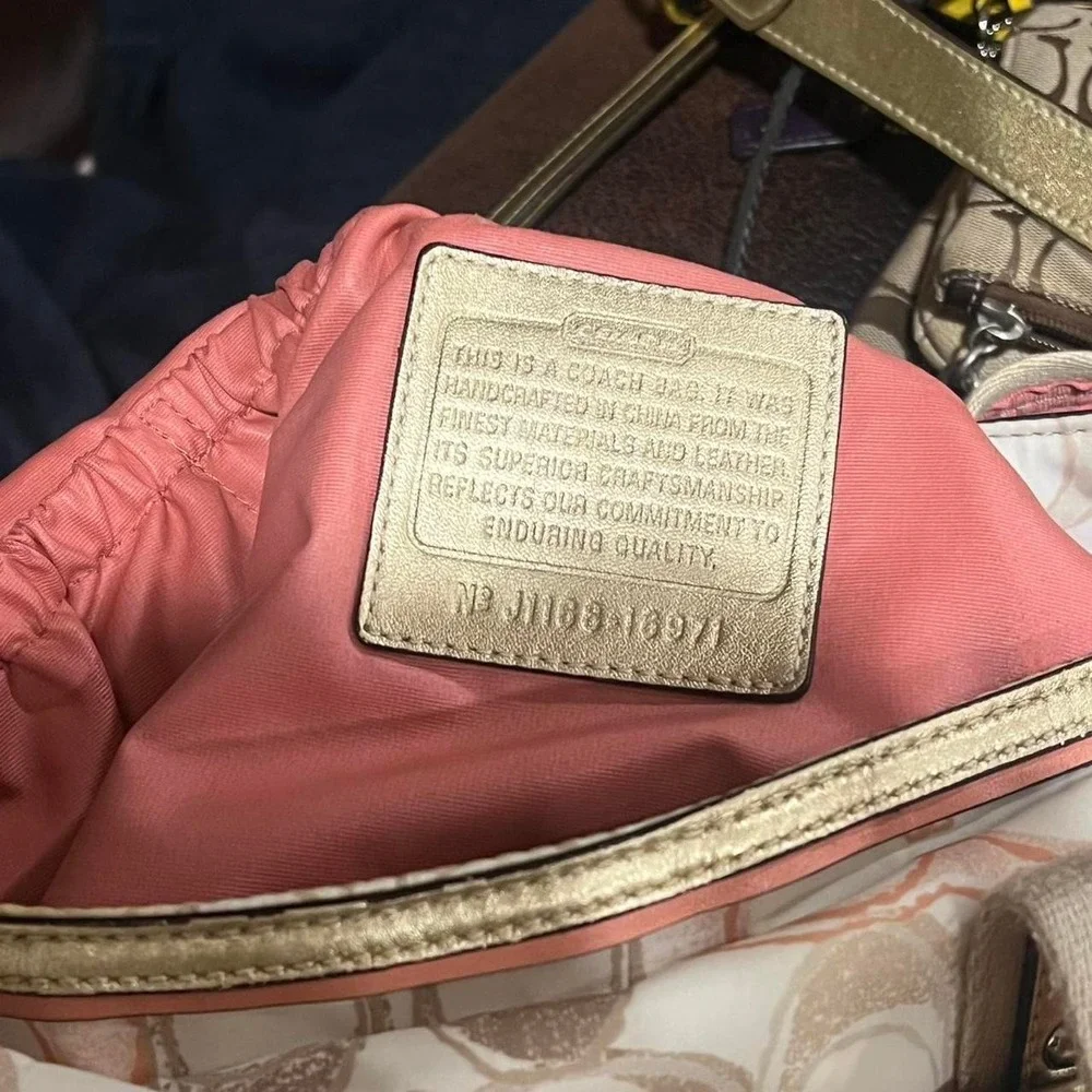 y2k 2000s Coach Signature Cs Monogram Diaper Shoulder Bag / Handbag